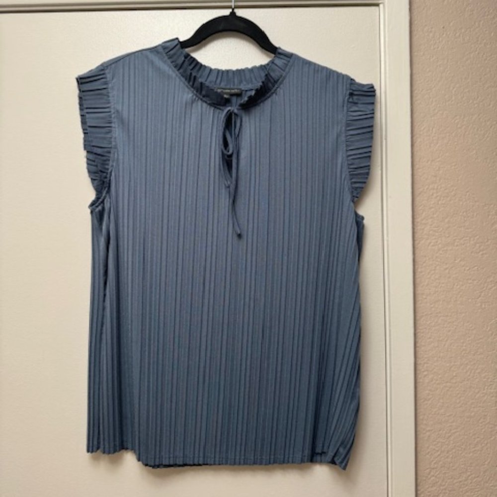 Adriana Papell Ruffled Blouse Tie Neck